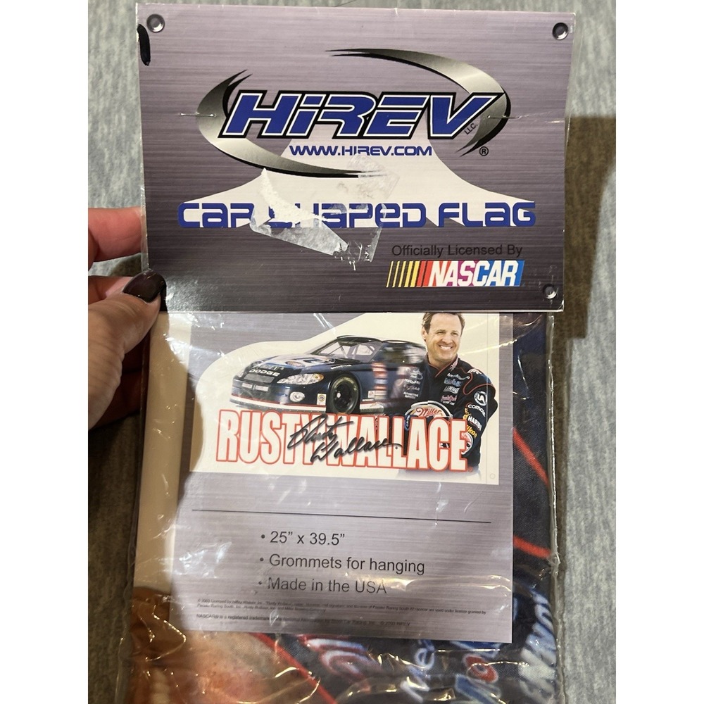 HIREV NASCAR Rusty Wallace Hanging 25x39.5 Miller Lite Banner Car‎ Shaped New - Picture 2 of 9